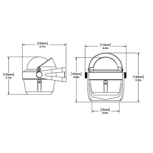 Ritchie B51 Explorer Compass  Bracket Mount  Black B51