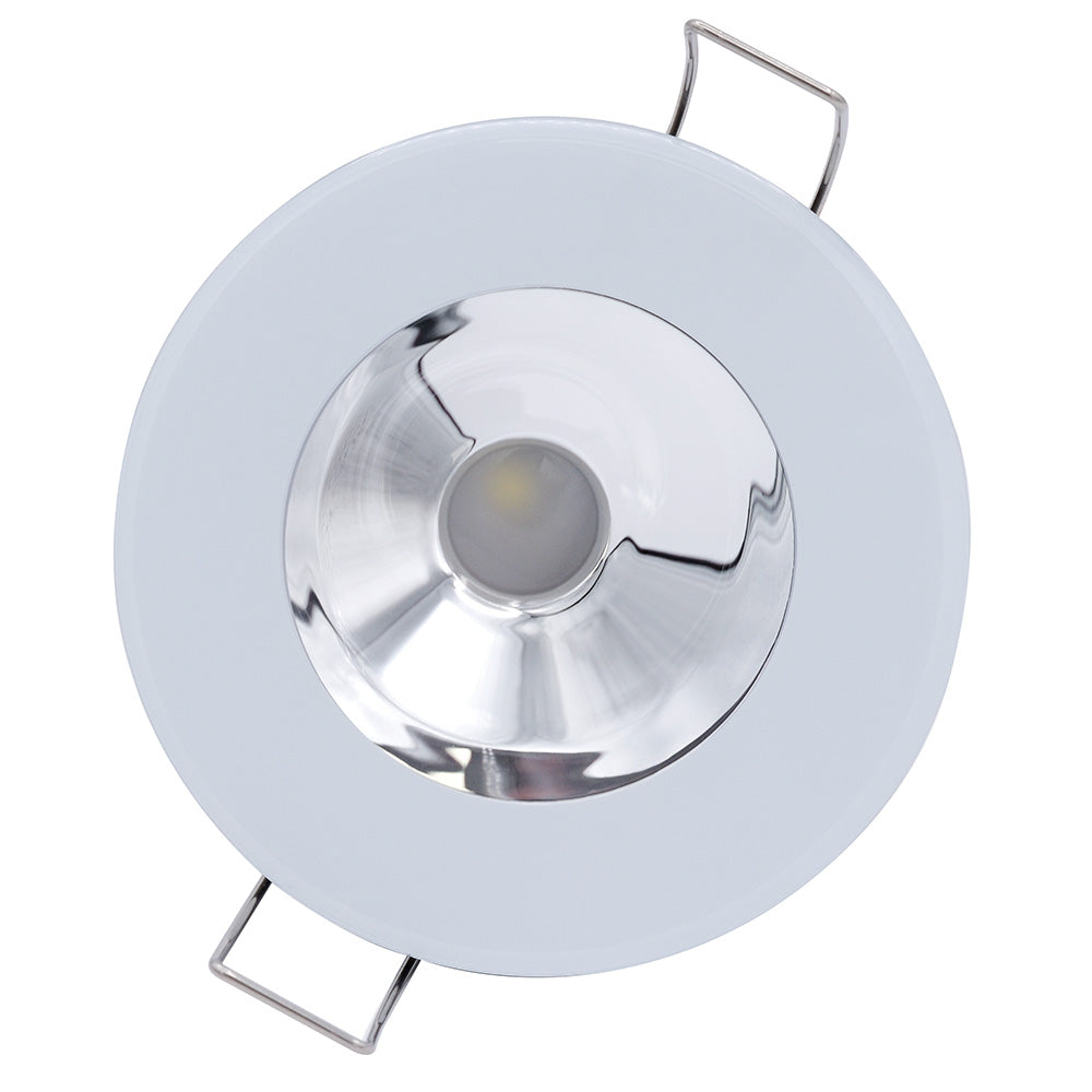 Lumitec Illusion Flush Mount LED Down Light  Spectrum RGBW  Warm White  White Housing  Chrome Reflector 117135