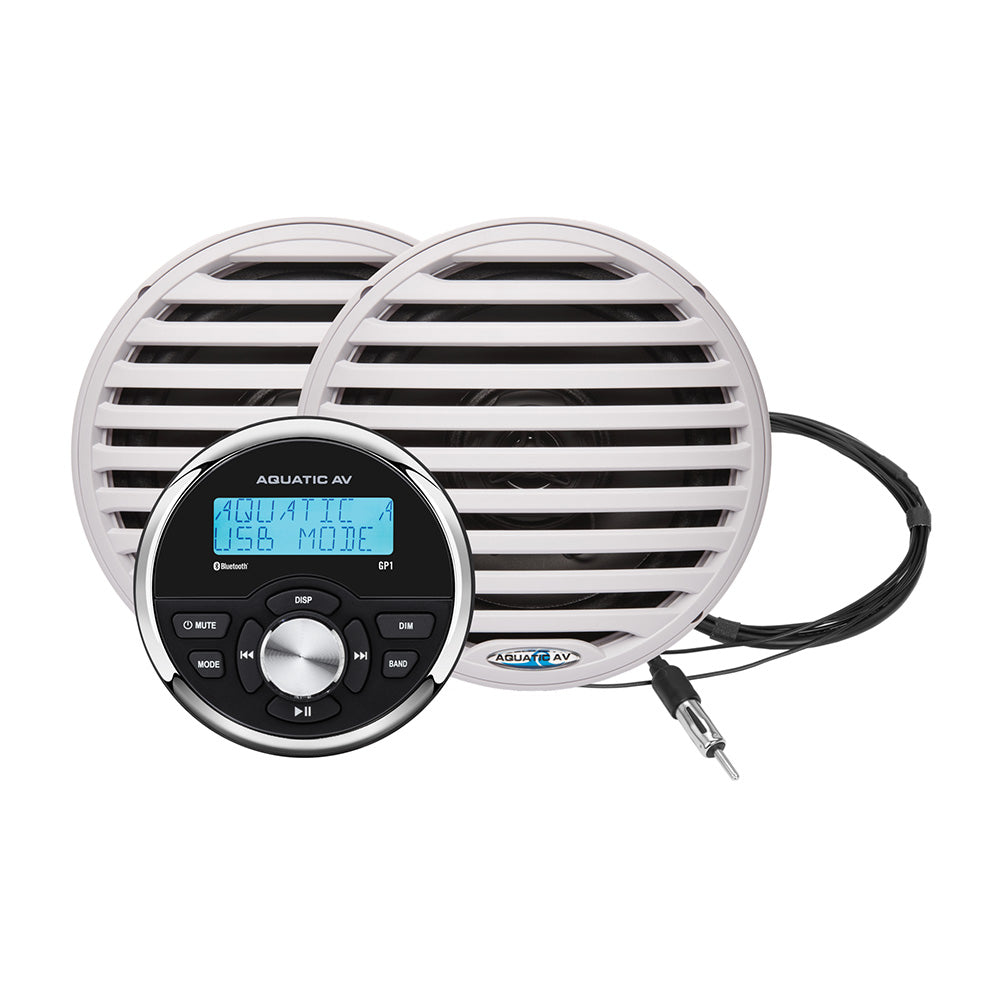 Aquatic AV GP1 Gauge Stereo  Economy 65 Speakers  White Pair GP100W
