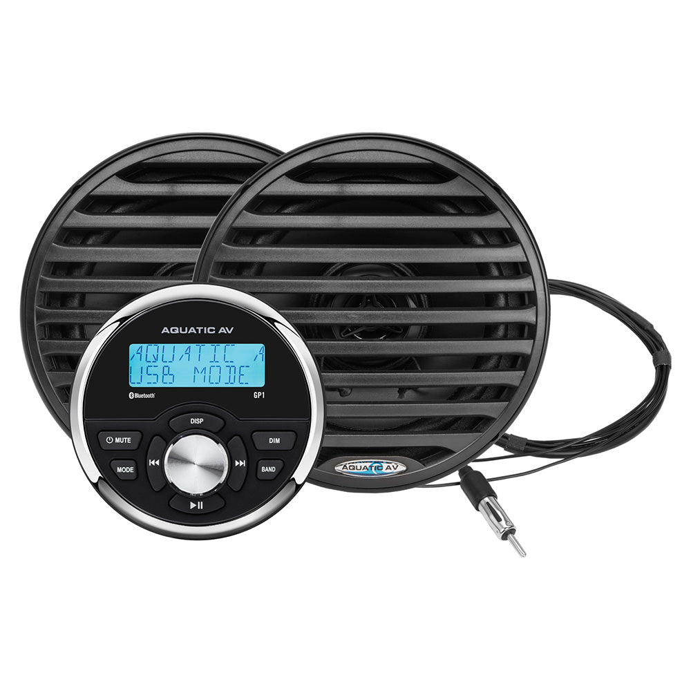 Aquatic AV GP1 Gauge Stereo  Economy 65 Speakers  Black Pair GP100B
