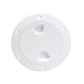 Beckson 4 Smooth Center ScrewOut Deck Plate  White DP40W
