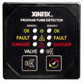 FireboyXintex Propane Fume Detector  Alarm w2 Plastic Sensors  Solenoid Valve  Square Black Bezel Display P2BSR