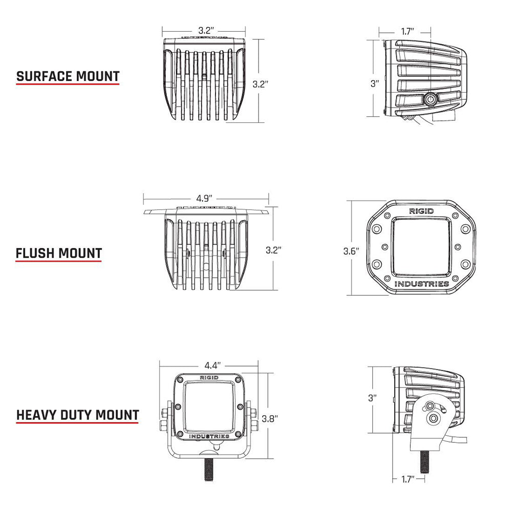 RIGID Industries DSeries PRO HybridFlood LED  Pair  Black 202113
