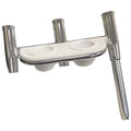 Tigress Offset Triple Rod Holder wCup Holders  Port Side  Polished Aluminum 88148