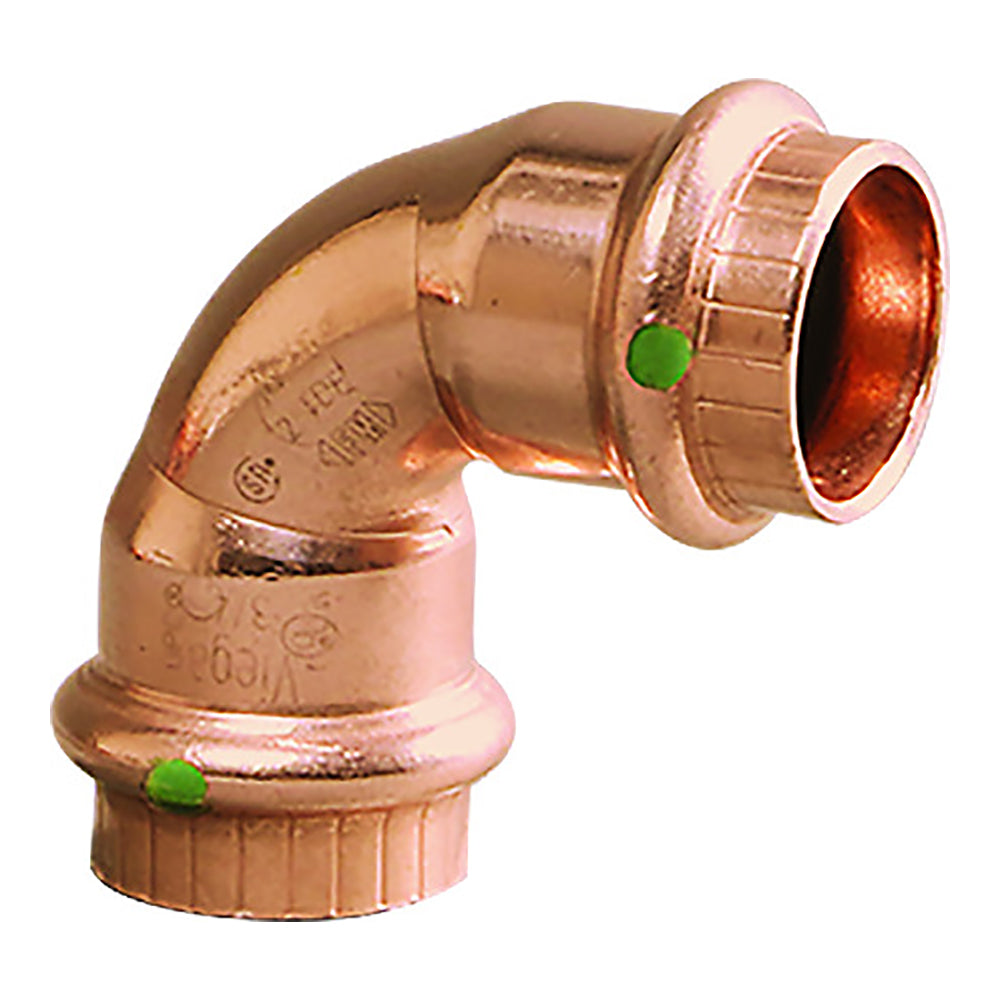 Viega ProPress 12  90 Copper Elbow  Double Press Connection  Smart Connect Technology 77317
